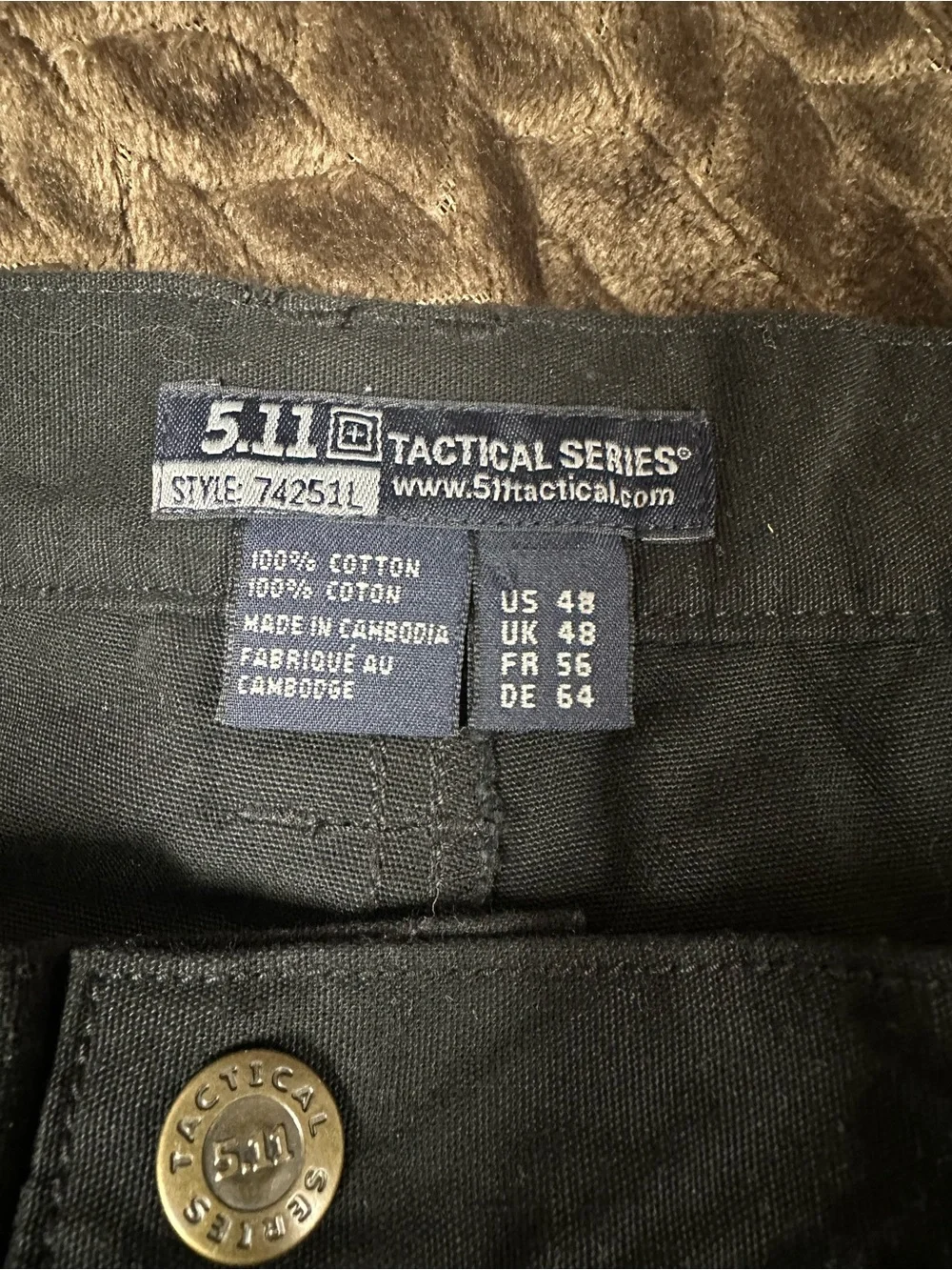 5.11 Tactical Men's Black Cargo Pants
